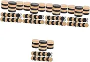 Generic 5 Sets Wooden Chess Tokens Smooth Surface Checkers Pieces Perfect for Board Games