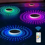 Solar Floating Pool Lights with Remote 4PACK, 12 Color Modes 3 Timer Function