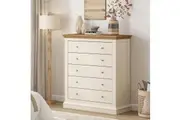 HANNAH 5 Drawer Chest of Drawers Dresser Storage Cabinet for Bedroom Living
