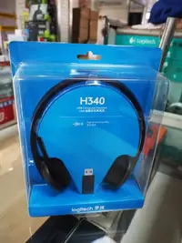 在飛比找露天拍賣優惠-現貨.Logitech/羅技 H340電腦耳機頭戴式有線筆記