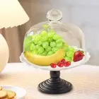 Cake Stand with Dome Cover Food Storage Versatile Ceramic Cake Plate White