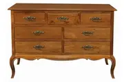 CT French Provincial Solid Timber 7 Drawer Tallboy - Light Pecan