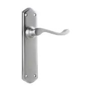 0892 Door Lever Windsor Latch Pair Satin Chrome H200xP60xW45mm