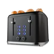4 Slice Stainless Steel Toaster - Black