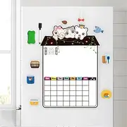 JIWIHE Fridge Calendar Message Board Magnetic Calendar for Refrigerator Dry Erase Surface Undated Monthly Reusable Whiteboard Planners(H)