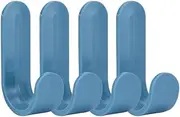 Coat Rack Wall Mount 4PCS /1PC Home Decor Key Holder Towel Hook Plastic Door Hanger Self Adhesive Wall Hanger Hat Racks Key Hanger Wall Organizer Wall Coat Hooks(Blue)
