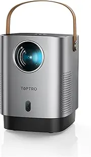 [TOPTRO] Mini Projector, 20000 Lumen Portable Projector 4K 1080P Supported, 5G WiFi Bluetooth Projector with Keystone Correction, Wireless Mirroring Projectors for PC/Smartphone/PS5/TV Stick-Grey