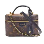 LV LOUIS VUITTON路易威登 M47125經典VANITY CHAIN POUCH系列MONOGRAM印花帆布手提/斜背化妝包