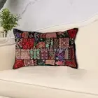 Throw Pillow Indian Ethnic Pillow Cover Embroidered Sari Patchwork Cushion Cover