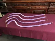 Lot of 4 VELVET STANCHION ROPE CROWD CONTROL BARRIER 4.75' Feet LAVENDER PURPLE