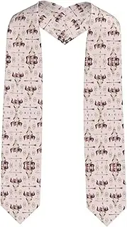 [SKKNT] Bull Skull Tribal Print Graduation Shawl Stole For Academic Commencements Honor Sash Congratulations Gift