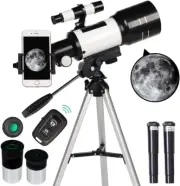 Telescope 70Mm Aperture Refractor (15X-150X)Phone Adapter & Wireless Remote