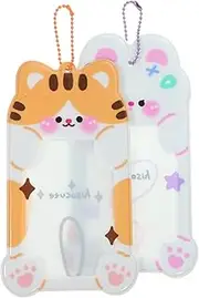 jojofuny 2Pcs Cartoon Animal Id Holder Clear Card Storage Case with Design for Students Staff Collectibles Cat Bunny for Game Cards Access