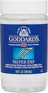 [Goddard's] Goddard’s Silver Cleaner Dip – Silver Jewelry Cleaner Solution for Filigree Metalwork & Small Items – Professional Use Silver Tarnish Remover – Silverware Cleaning Supplies (10 oz)