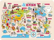 Wooden Education Puzzle World Map miko-35002