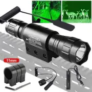 900000LM Green Tactical Flashlight Rechargeable Light Torch + Rail Mount +Switch
