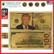 Authentic 24kt Gold Plated $100 Trump Bank Note - Unique Collector's Item