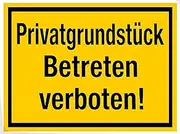 Private property, no entry, yellow-black