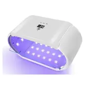 Enhanced Uv Light for Resin-Two-Sided with Digital Display 48 LED Uv Resin Light,Foldable Uv Resin Curing EU Plug White