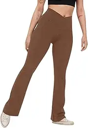 [Generic] High Waist Mini Flared Leggings for Women Wide Leg Tummy Control Flare Yoga Pants for Yoga Workout Running 2024