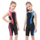 【小阿霏】兒童訓練泳衣 兒童泳衣 女童泳衣 側邊純色五分褲連身式泳裝 女孩一件式 專業競速泳衣SW53