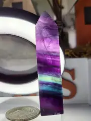 Beautiful Purple & Blue Fluorite Crystal Mini Tower 3030