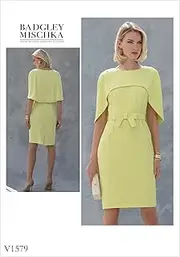 [VOGUE PATTERNS] V1579A50 Misses' Petite Dress, 6-8-10-12-14, Orange