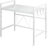 Viviendo Microwave Oven Shelf Rack Carbon Steel Kitchen Countertop Organizer Width & Height Adjustable Kitchen Organiser Storage 2 Tier - White