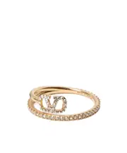 Valentino VLogo Signature Embellished Ring 11,13,15,17,9 golden