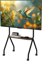 Rolling TV Stand for 49-75 Inch LCD LED Flat/Curved Panel Screen TVs, Mobile TV
