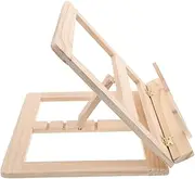 Wooden Table Easel Cookbook Recipe Bookstand Foldable Tabletop Art Easel with Page Holders for Cookbooks, Textbooks, Canvas