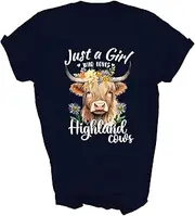 [Generic] Just A Girl Who Loves Highland Cows Scottish Highland Cows Farm Farming Farmer Unisex Shirt Gift