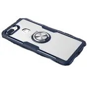 Scratchproof TPU + Acrylic Ring Bracket Protective Case For OPPO R15(Navy Blue)