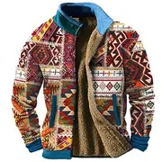 Men's Graphic Tribal Sweatshirts Zip Sweatshirt Fleece Jacket Outerwear Long Sleeve Sweatshirt Stand Collar Daily Casual Vintage Retro Vacation Holiday Going o