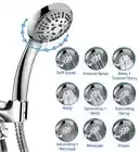 9 SETTING HIGH PRESSURE SHOWER HEAD HAND HELD 60 Inch Hose HANDHELD