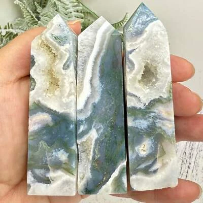Moss Agate Obelisk Points Towers Crystal Generators YOU CHOOSE