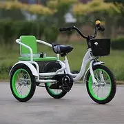 Three Wheel Bike, Kids Tricycle Boys Girls Three Wheel Bikes Adjustable Height Three Wheel Bikes High Carbon Steel Frame with Bell Load Bearing 100kg Cycling Pedalling