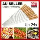 BBQ Metal Skewers Stainless Steel Flat Needle Barbecue Tools Kebab Stick AU