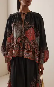 [Zimmermann] Rhiannon Ruffled Silk Top