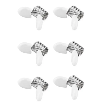 6Pcs Soft Flex Stoppers Bead Stainless Steel Bead Clamps with White8468