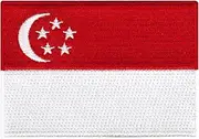 [Cypress Collectibles Embroidered Patches] Singapore Flag Embroidered Patch Singaporean Iron-On National Emblem