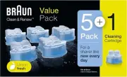 6 New Braun Clean & Renew Cartridges Lemon Fresh Fits Clean & Clear Station