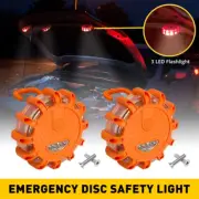 2x LED Emergency Road Flash Flares Roadside Safety Beacon Strobe & Warning Light