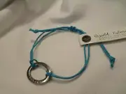 Halcraft Collection Pulsera Blue Cord Silver Inspirational Dream Boho Bracelet