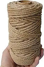 ILIKEEC 5mm Jute Twine, 164 Feet Braided Natural Jute Rope, Heavy Duty and Thick Twine Rope for DIY Artwork, Bundling, Home Decor, Gardening Applications (5MM 164FT)