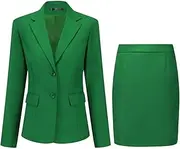 [YUNCLOS] Women's 2 Pieces Skirt Suit Set Long Sleeve Blazer Jacket and Pencil Skirt