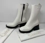 Chloe Rubber Betty Sock Rain Boots Women’s Size 39 W White