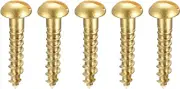 uxcell Wood Screws M3 x 16mm Slotted Round Head Brass Self-Tapping Screw 50 Pcs