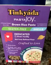 Tinkyada Pasta Joy Brown Rice Pasta 16oz Box Gluten-Free Shells 12 Boxes NEW