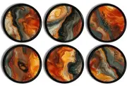 Abstract Agate Look Cabinet Knobs Moody Swirl Art Print Drawer Pulls